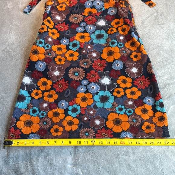 Lucy & Yak Lucy Freyja Corduroy Dress Dawn Floral Print Size Small - Picture 16 of 16